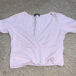 Brandy Melville pale light pink spandex short top